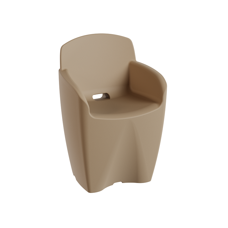 Table Ronde Crème NEOCROSS + 6 Chaises NEOARMCHAIR