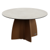 Table Ronde Crème NEOCROSS + 6 Chaises NEOARMCHAIR