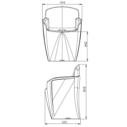 TABLE OVALE DARK NEOCYL + 10 CHAISES NEOARMCHAIR