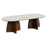 TABLE OVALE CREME NEOCROSS + 10 CHAISES NEOARMCHAIR