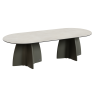 TABLE OVALE CREME NEOCROSS + 10 CHAISES NEOARMCHAIR