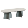 TABLE OVALE CREME NEOCROSS + 10 CHAISES NEOARMCHAIR