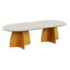 TABLE OVALE CREME NEOCROSS + 10 CHAISES NEOARMCHAIR