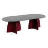 TABLE OVALE MARBRE NOIR NEOCROSS + 10 CHAISES NEOARMCHAIR