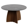 TABLE RONDE MARBRE NOIR NEOCROSS + 6 CHAISES NEOARMCHAIR