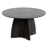 TABLE RONDE MARBRE NOIR NEOCROSS + 6 CHAISES NEOARMCHAIR