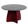 TABLE RONDE MARBRE NOIR NEOCROSS + 6 CHAISES NEOARMCHAIR