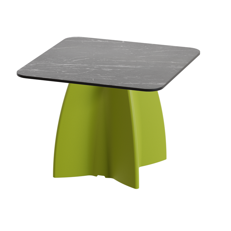 Table Basse Extérieur Carrée - Piétement Neocross + Plateau Coloris Marbre Noir