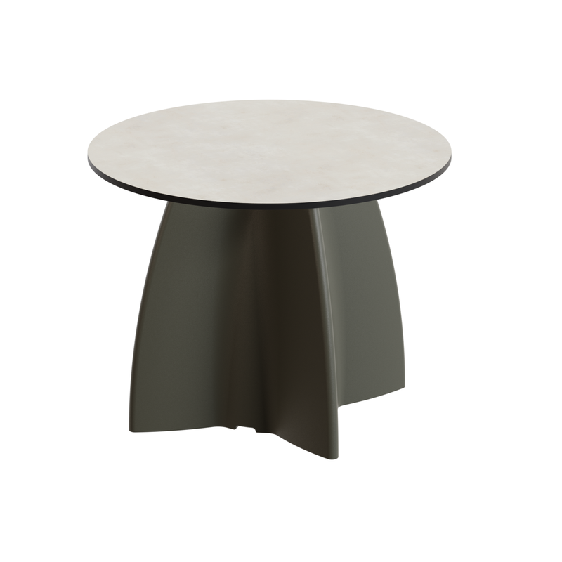 Table Basse Extérieur Ronde - Piétement Neocross + Plateau Crème