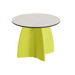 Table Basse Extérieur Ronde - Piétement Neocross + Plateau Crème