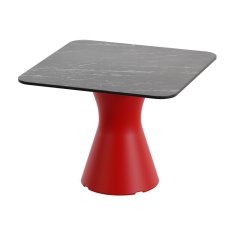 Table Basse Extérieur Carrée - Piétement Neocyl + Plateau Coloris Marbre Noir