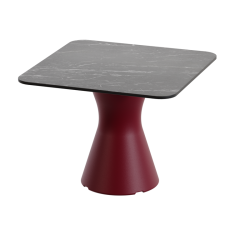 Table Basse Extérieur Carrée - Piétement Neocyl + Plateau Coloris Marbre Noir