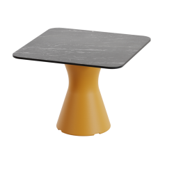 Table Basse Extérieur Carrée - Piétement Neocyl + Plateau Coloris Marbre Noir