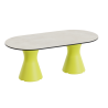 Table Basse Extérieur Ovale - Piétement Neocyl + Plateau Crème