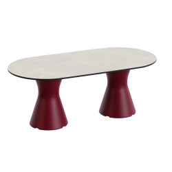 Table Basse Extérieur Ovale - Piétement Neocyl + Plateau Crème