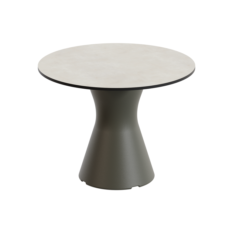 Table Basse Extérieur Ronde - Piétement Neocyl + Plateau Crème