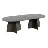 Table Ovale 280 cm - 10/12 couverts - Neocross - Plateau Coloris Marbre Noir