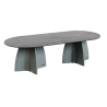 Table Ovale 280 cm - 10/12 couverts - Neocross - Plateau Coloris Marbre Noir