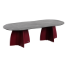 Table Ovale 280 cm - 10/12 couverts - Neocross - Plateau Coloris Marbre Noir