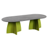 Table Ovale 280 cm - 10/12 couverts - Neocross - Plateau Coloris Marbre Noir