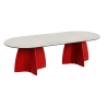 Table Ovale 280 cm - 10/12 couverts - Neocross - Plateau Coloris Crème