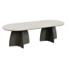 Table Ovale 280 cm - 10/12 couverts - Neocross - Plateau Coloris Crème