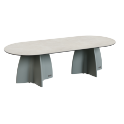 Table Ovale 280 cm - 10/12 couverts - Neocross - Plateau Coloris Crème