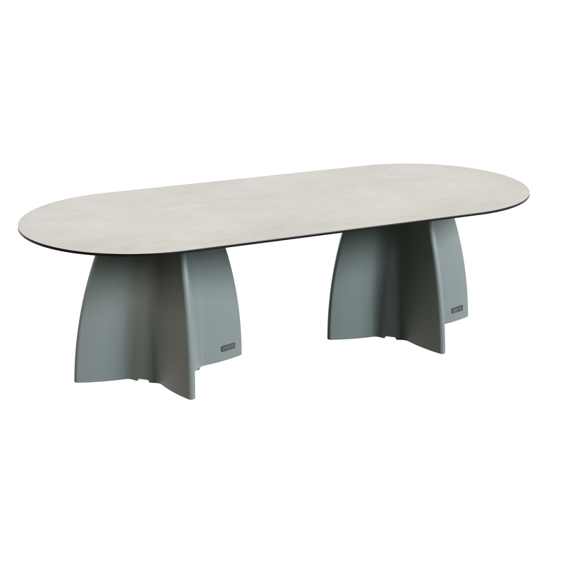 Table Ovale 280 cm - 10/12 couverts - Neocross - Plateau Coloris Crème