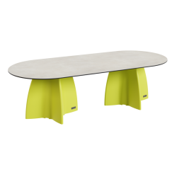 Table Ovale 280 cm - 10/12 couverts - Neocross - Plateau Coloris Crème