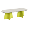 Table Ovale 280 cm - 10/12 couverts - Neocross - Plateau Coloris Crème