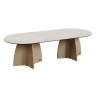 Table Ovale 280 cm - 10/12 couverts - Neocross - Plateau Coloris Crème