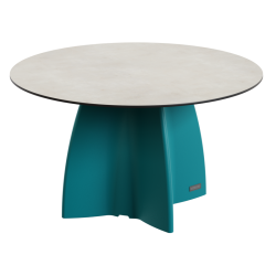 Table Ronde 140 cm - 6/8 couverts - Neocross - Plateau Coloris Crème