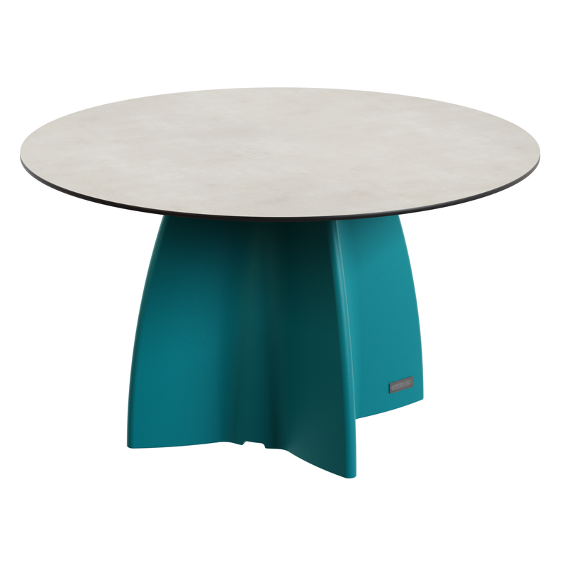 Table Ronde 140 cm - 6/8 couverts - Neocross - Plateau Coloris Crème