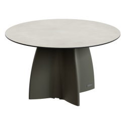 Table Ronde 140 cm - 6/8 couverts - Neocross - Plateau Coloris Crème