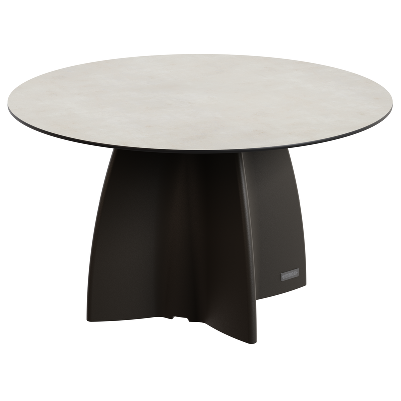 Table Ronde 140 cm - 6/8 couverts - Neocross - Plateau Coloris Crème