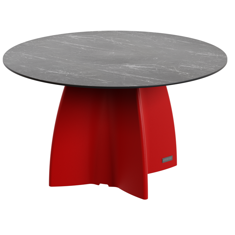 Table Ronde 140 cm - 6/8 couverts - Neocross - Plateau Coloris Marbre Noir