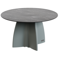 Table Ronde 140 cm - 6/8 couverts - Neocross - Plateau Coloris Marbre Noir