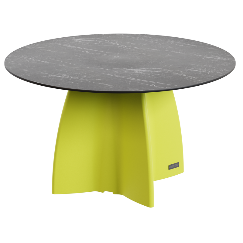 Table Ronde 140 cm - 6/8 couverts - Neocross - Plateau Coloris Marbre Noir