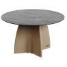 Table Ronde 140 cm - 6/8 couverts - Neocross - Plateau Coloris Marbre Noir