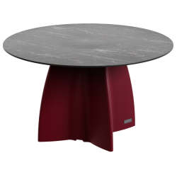 Table Ronde 140 cm - 6/8 couverts - Neocross - Plateau Coloris Marbre Noir