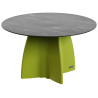 Table Ronde 140 cm - 6/8 couverts - Neocross - Plateau Coloris Marbre Noir