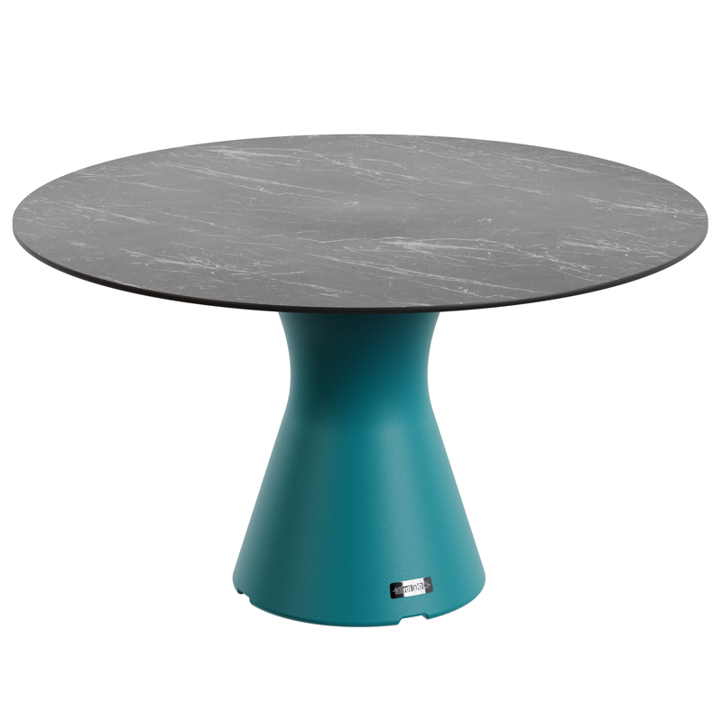 Table Ronde 140 cm - 6/8 couverts - Neocyl - Plateau Coloris Marbre Noir