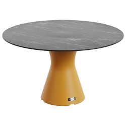 Table Ronde 140 cm - 6/8 couverts - Neocyl - Plateau Coloris Marbre Noir