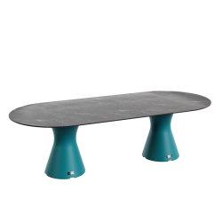 Table Ovale 280 cm - 10/12 couverts - Neocyl - Plateau Coloris Marbre Noir