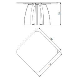 Table Basse Extérieur Carrée - Piétement Neocross + Plateau Crème