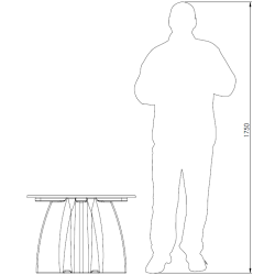 Table Basse Extérieur Ronde - Piétement Neocross + Plateau Crème