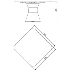 Table Basse Extérieur Carrée - Piétement Neocyl + Plateau Crème