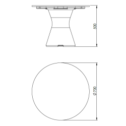 Table Basse Extérieur Ronde - Piétement Neocyl + Plateau Crème