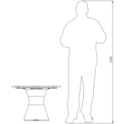 Table Basse Extérieur Ronde - Piétement Neocyl + Plateau Crème