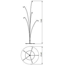 Support à Lanternes pour Extérieur  NEOTREE - Rouge Carmin RAL 3002